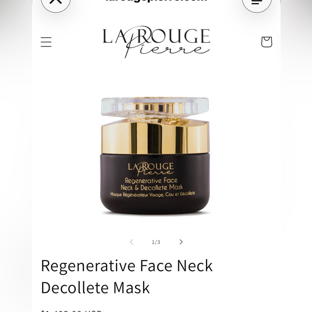 Larouge regenerative Face Neck & Décolleté Mask — Black/Gold